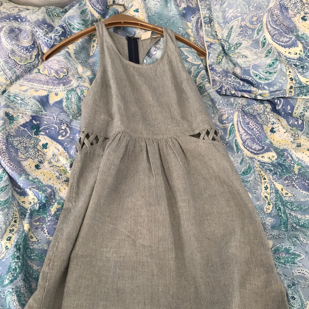 blue striped sundress